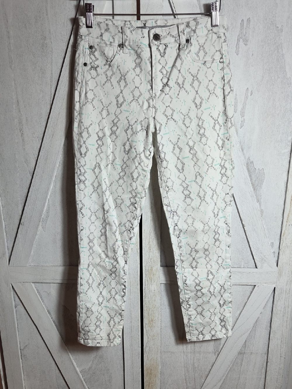 Tractr White Print Jeans Size 28